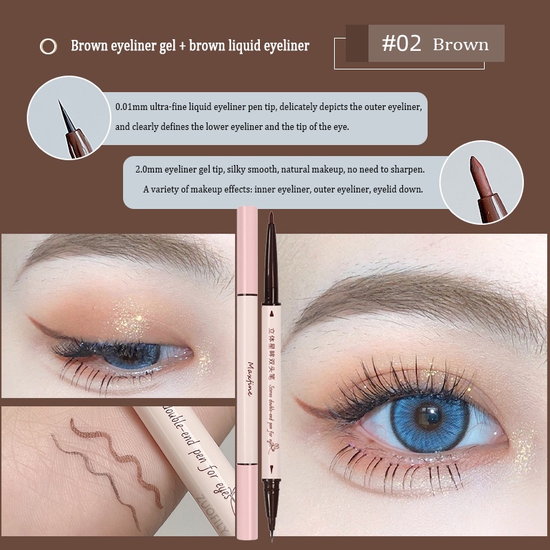 ✨✨Bút kẻ mắt 2 đầu Maxfine Eyeliner ngòi bút siêu mảnh chống nước, chống trôi