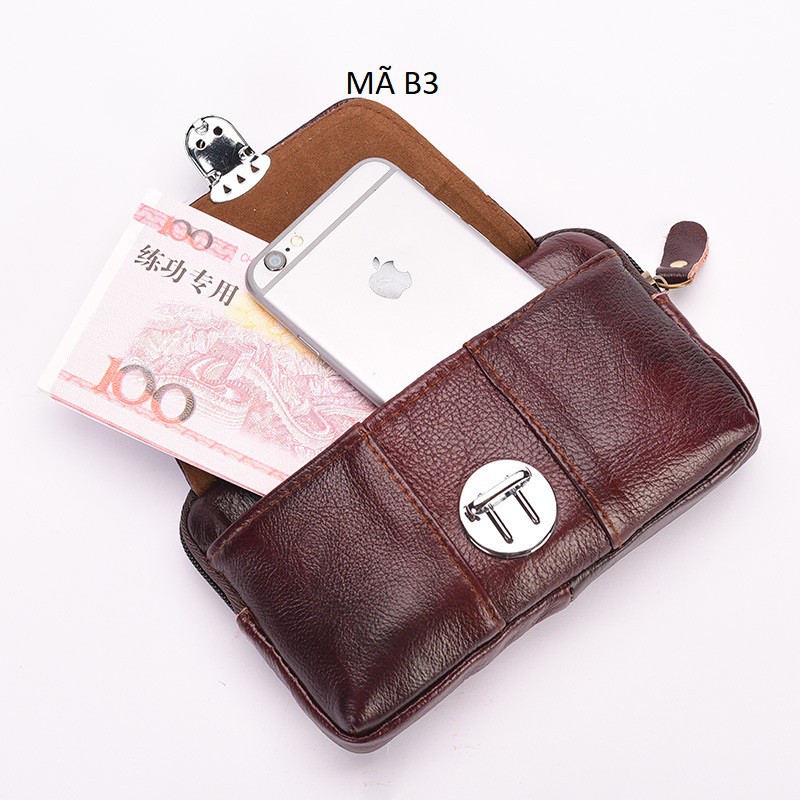 <FREE SHIP> Bao da đựng điện thoại - Túi Da Đựng Điện Thoại đeo thắt lưng Mã B3 nhiều Ngăn Khóa Chắc chắc | BigBuy360 - bigbuy360.vn