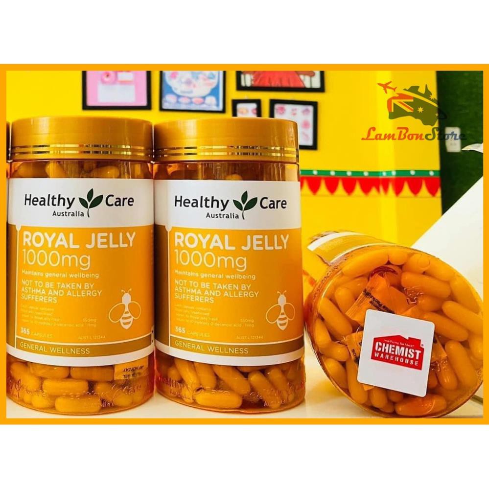 Sữa Ong Chúa Healthy Care Royal Jelly 1000MG 365 viên - Xuất xứ Úc