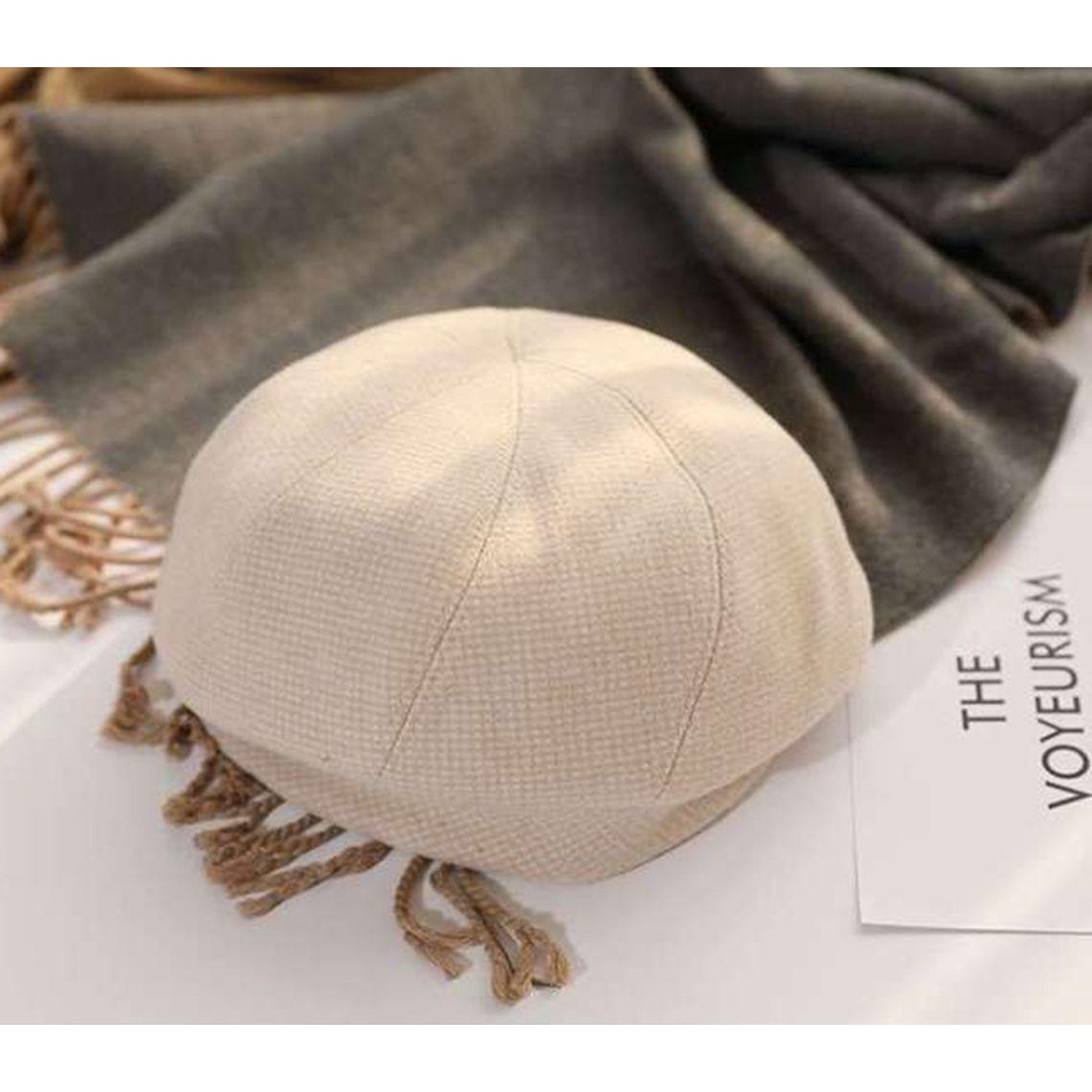 Nickolas Mũ Beret Cotton Polyester Phối Lông Cừu Có Thể Điều Chỉnh Cho Nữ