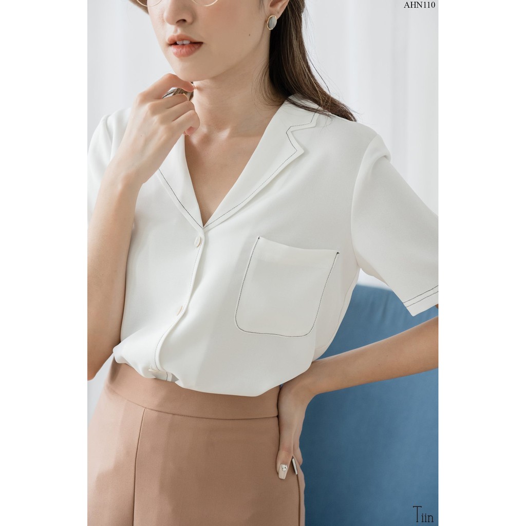Áo sơ mi pizama trần chỉ túi ngực TIIN STORE AHN110 | BigBuy360 - bigbuy360.vn