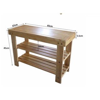 Kệ giày dép, tủ giày gỗ kiêm ghế ngồi 3 tầng tự lắp ráp mjzzuxx