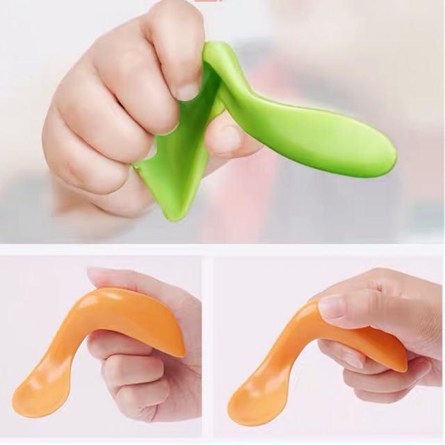 Set thìa dĩa cong cho bé tập ăn dặm bé tập xúc đồ dùng ăn dặm thìa dĩa ăn dặm đồ dùng bé sơ sinh