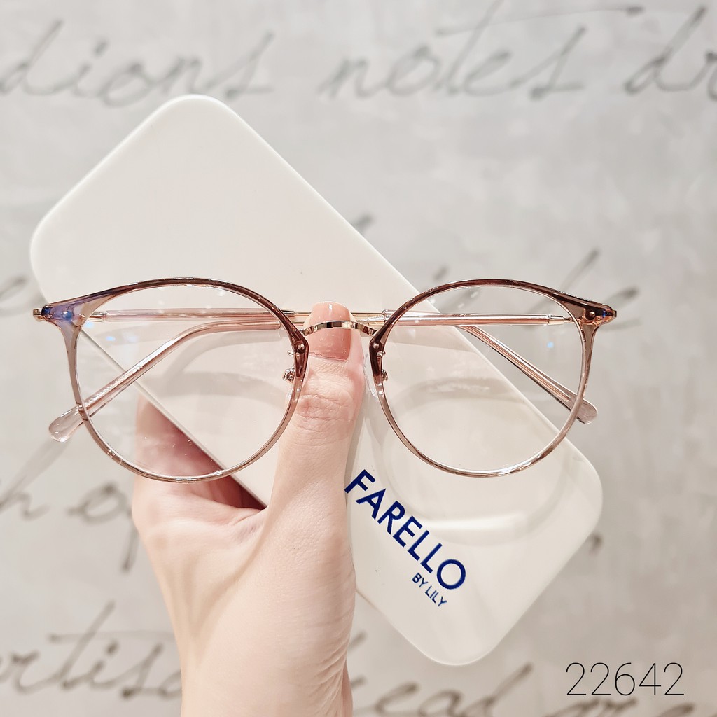 Gọng kính cận nữ Lilyeyewear mắt tròn kim loại gọng mảnh màu sắc thời trang 22642 | BigBuy360 - bigbuy360.vn
