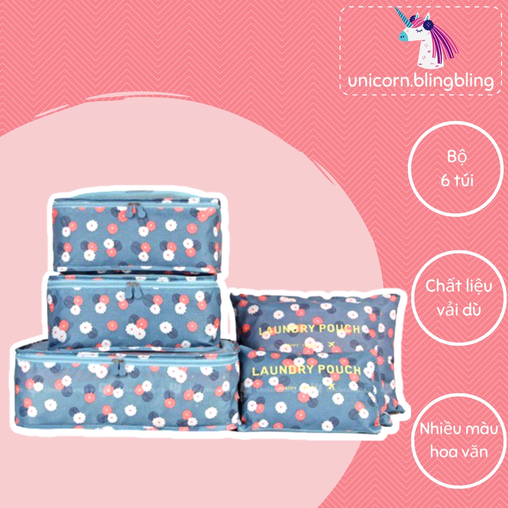 Bộ Túi Đựng Đồ Du Lịch Đồ Dùng Cá Nhân 6 Túi 6 Kích Thước