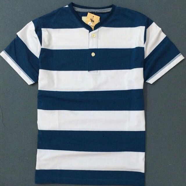 Áo thun nam ngắn tay cổ tim phối sọc đẹp tigershop Tgs036