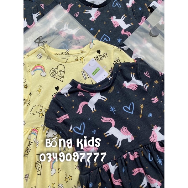 Váy Hè Cotton Bé Gái Kỳ Lân Delta