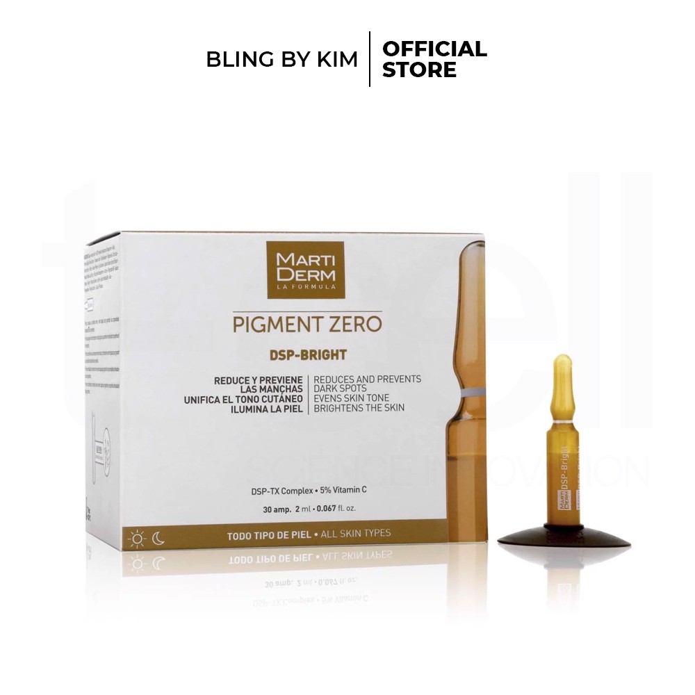 MARTIDERM PIGZERO DSP BRIGHT Ampoule dưỡng sáng đều màu da Hộp 30 ống.