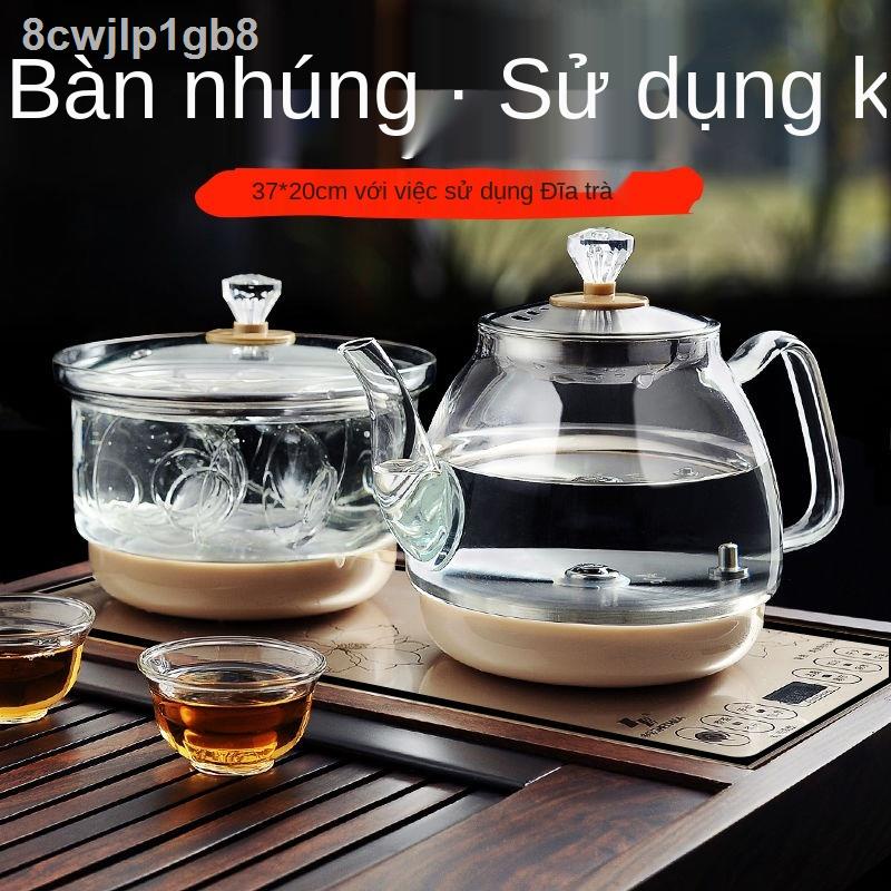 ☬✐Hoàn toàn tự động cấp nước dưới đáy, ấm đun điện, bếp pha trà máy gia dụng thủy tinh, bộ tích hợp giữ nhiệt