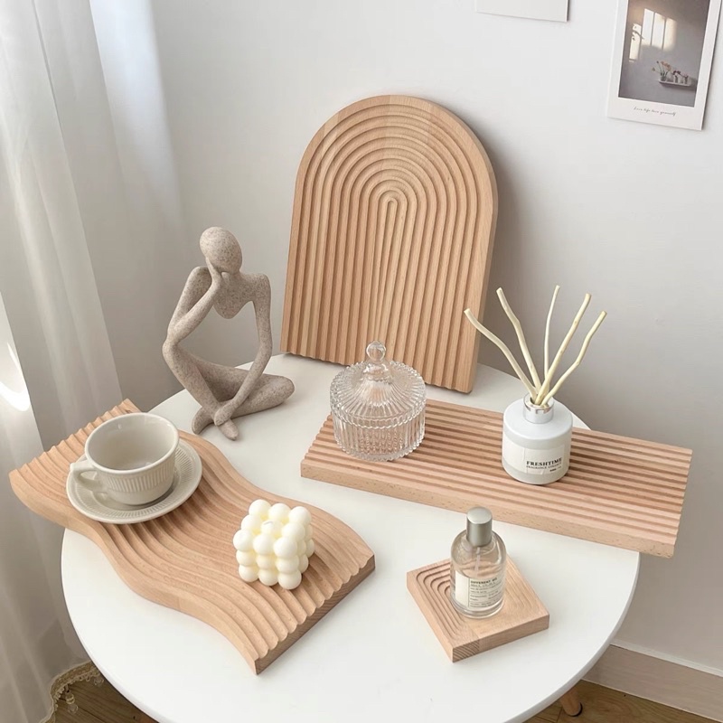 Khay trang trí bằng gỗ phong cách Bắc Âu