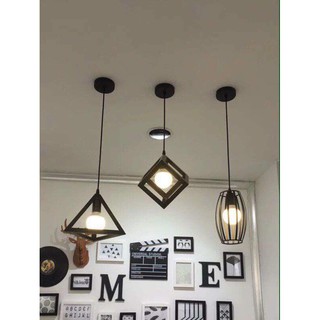 Đèn thả bàn ăn - Đèn thả - đèn trang trí hình học đa dạng - Tặng kèm bóng LED cao cấp