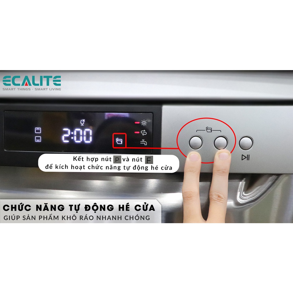 Máy Rửa Chén Độc Lập Ecalite EDW-SMS6015AS - Màu Bạc
