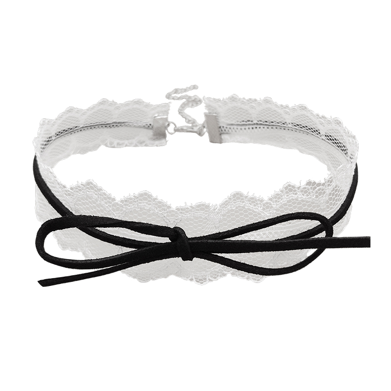 Vòng Cổ Vải Ren Họa Tiết Hoa Đính Đá Sang Trọng Cho Nữ