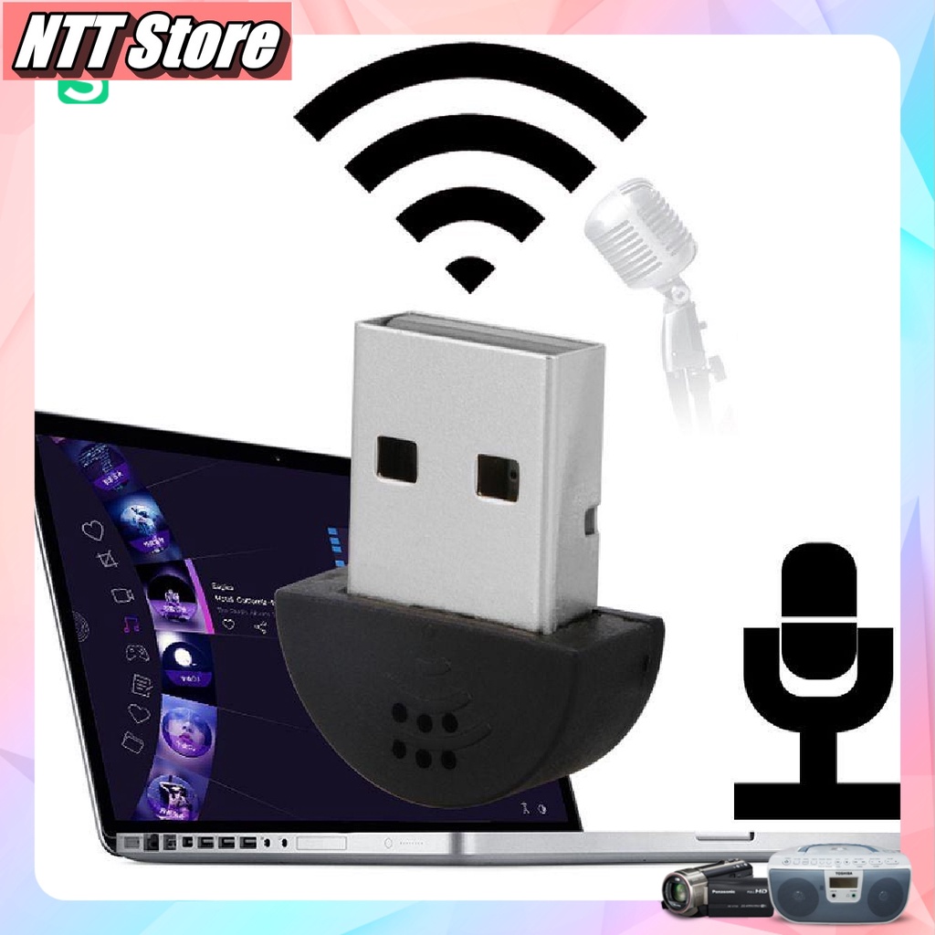 Mic thu âm dạng USB nhỏ tiện dụng dùng trong  HỌC ONLINE / LIVE STREAM / GHI ÂM cho Laptop. PC cổng USB 2.0