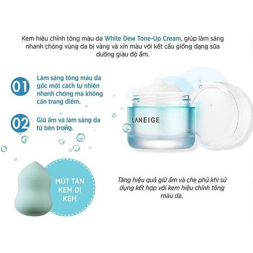 Kem dưỡng trắng Laneige White Dew Tone up Cream 50 ml