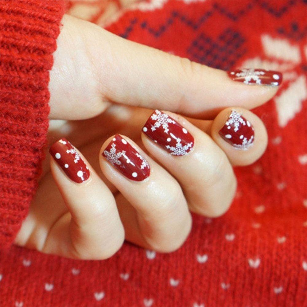 DIACHAVN Set 2 Miếng Dán Trang Trí Móng Tay Hình Bông Tuyết DIY Thời Trang Dành Cho Nữ