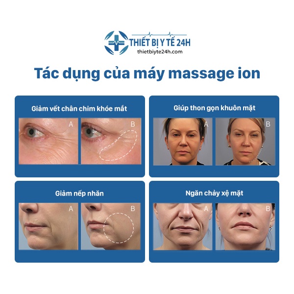 Máy Massage Nâng Cơ Mặt Ion cầm tay Eycotech Di Tinh Chất Aurora RF E31
