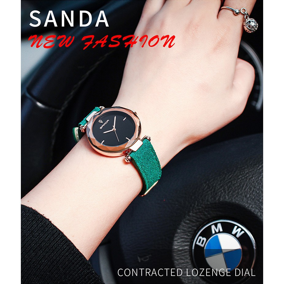 Đồng hồ nữ SANDA JAPAN - Dây da lộn cao cấp + Tặng hộp, pin dự phòng & Sạc pin dự phòng 2600mAh
