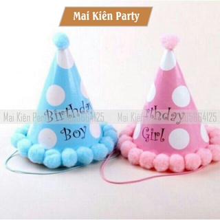 Mũ sinh nhật quả bông cho bé trai, bé gái cao 19cm