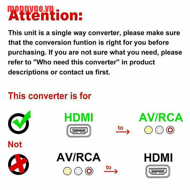 Cáp Chuyển Đổi Hdmi Sang Rca Av Cvbs 3rca 1080p | BigBuy360 - bigbuy360.vn