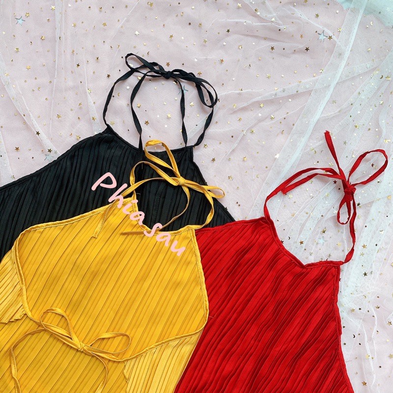 Đồ ngủ nữ 💋 Đồ ngủ sexy cổ yếm gợi cảm chất Satin mềm mại freesize <58kg - Linqu Sleepwear | BigBuy360 - bigbuy360.vn