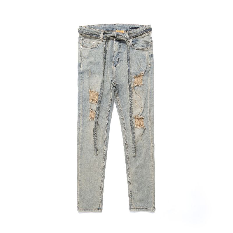 Quần Jeans đá rách CHẤT LIỆU JEANS CO DÃN FORM SKINNY PHONG CÁCH UNISEX