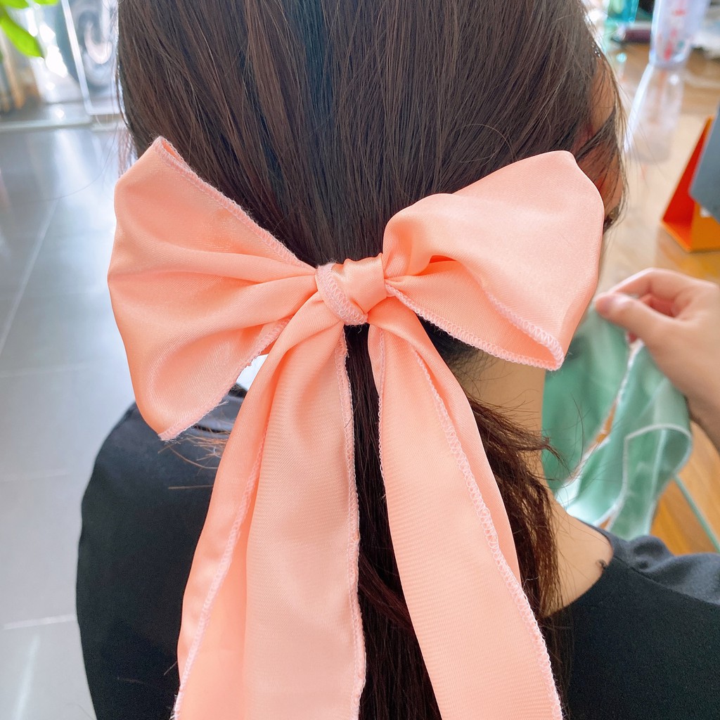 CỘT TÓC NƠ TIỂU THƯ SATIN BÓNG NHIỀU MÀU - SCRUNCHIES HOT TREND GIÁ RẺ