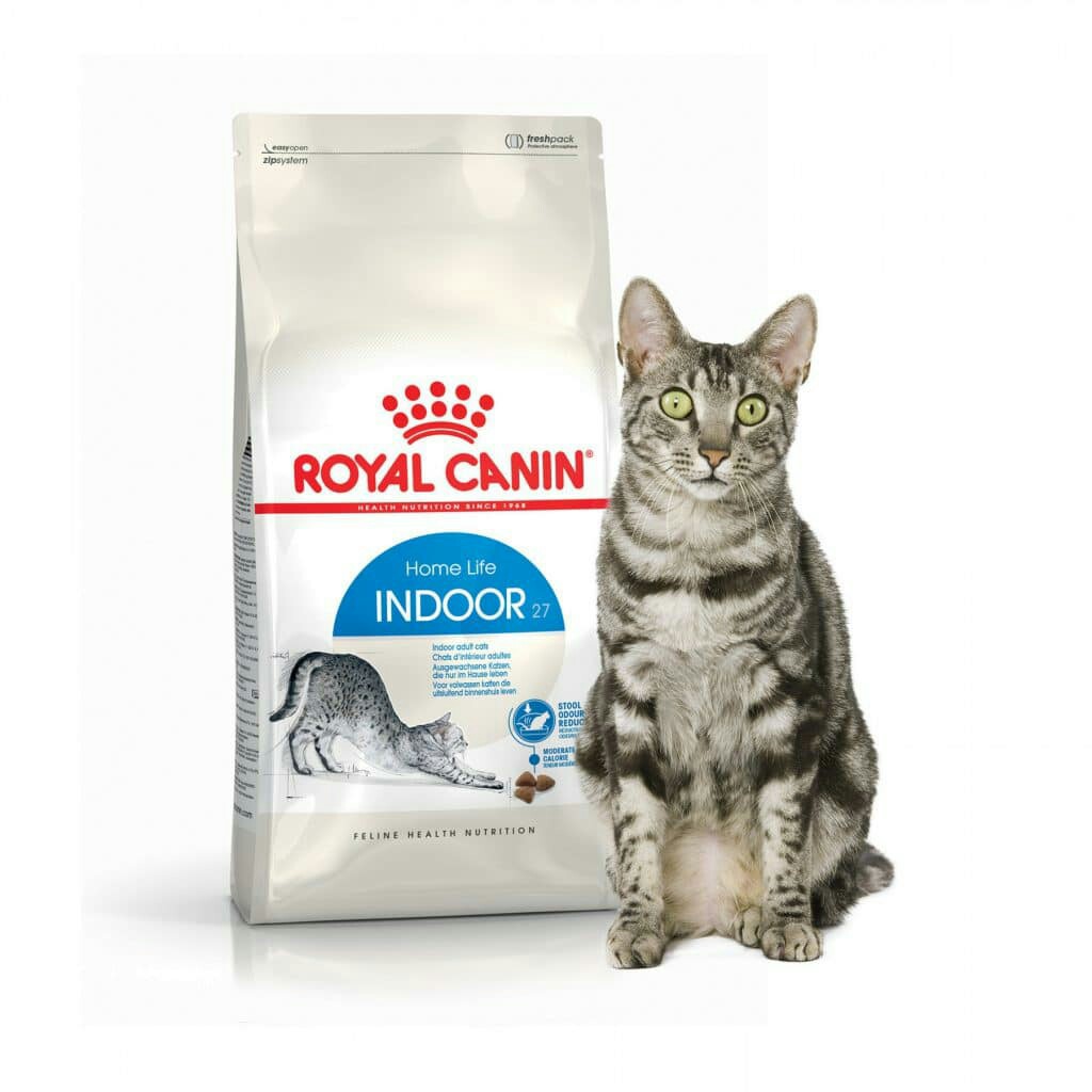 Gói lẻ zip bạc Thức ăn cho mèo trưởng thành lớn hơn 12 tháng tuổi Royal Canin Indoor 1kg sản xuất tại pháp