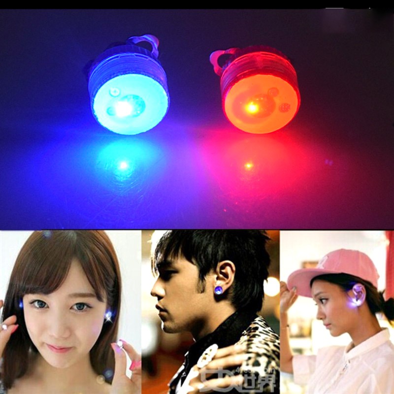 1 đôi Khuyên tai LED phát sáng độc đáo bông tai phát sáng khuyên tai đèn led dạng tròn