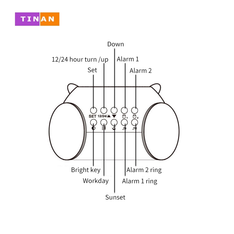 Đồng Hồ Báo Thức Có Đèn Ngủ LED Tròn XM908, Điều Khiển Chạm Cảm Ứng