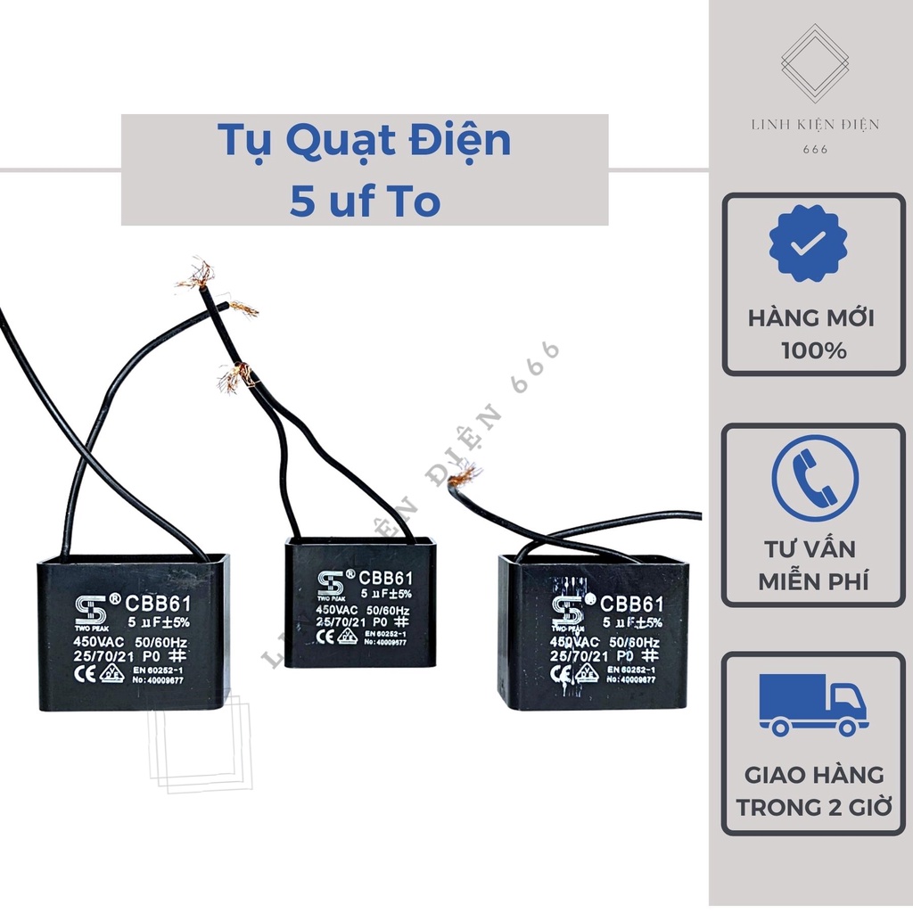 Tụ Quạt Điện CBB61 1.5 uf - 6 uf