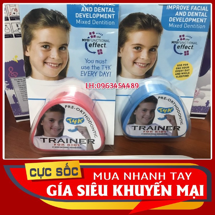 Chỉnh răng TRAINER xanh,hồng cho bé 6-12 tuổi