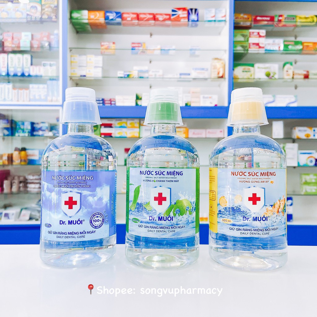 Nước súc miệng Dr. Muối - Hương vỏ chanh, hương gừng