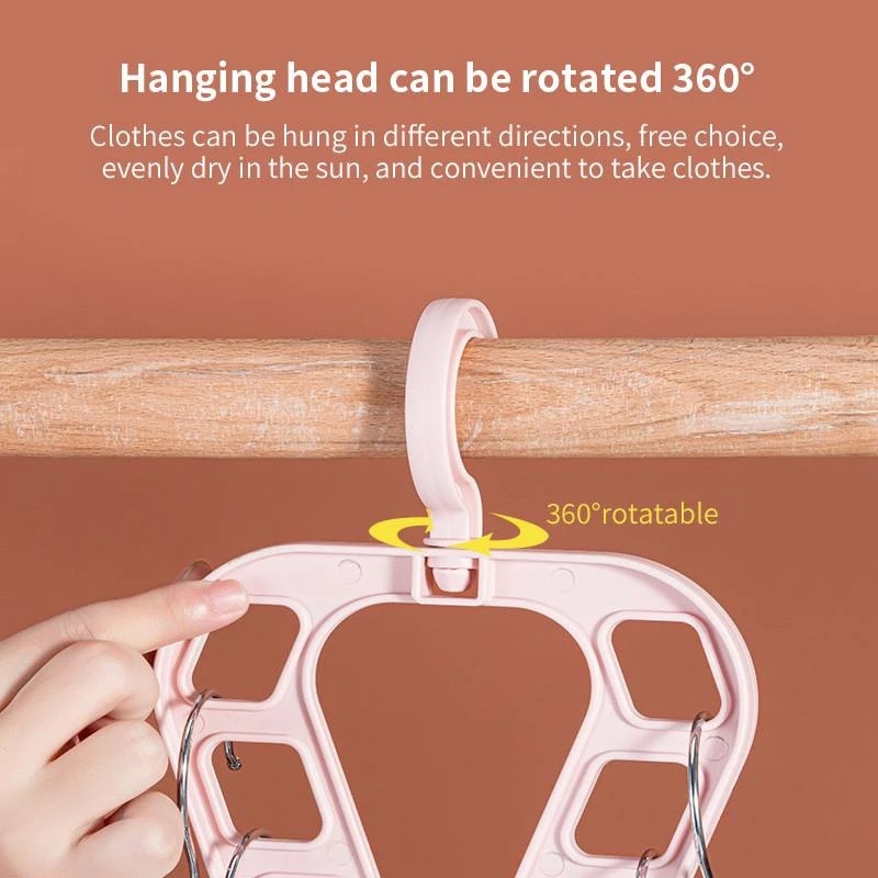 Thanh treo móc quần áo Hình Tam Giác Có Thể Xoay 360 Độ Tiện Dụng