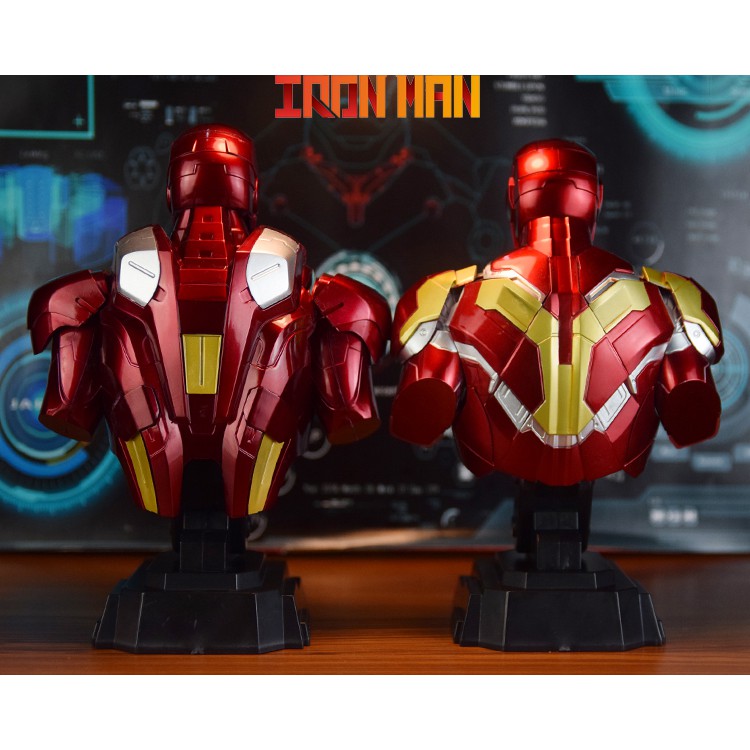 Mô hình Iron Man bán thân có LED 1/4 23cm Avengers