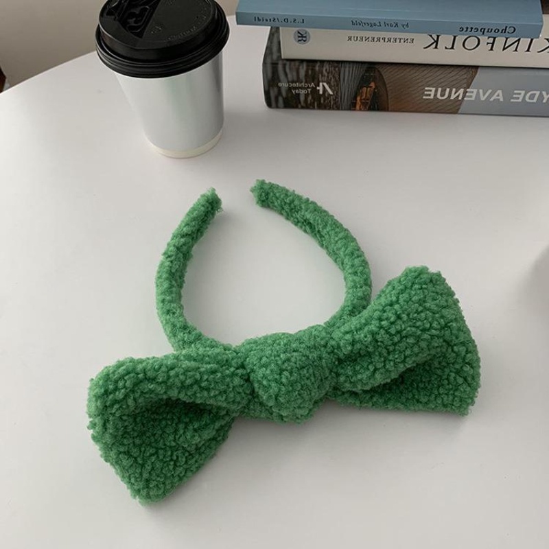 Băng Đô Rửa Mặt Trang Điểm Bằng Lông Nhung Đính Nơ Dễ Thương Xinh Xắn