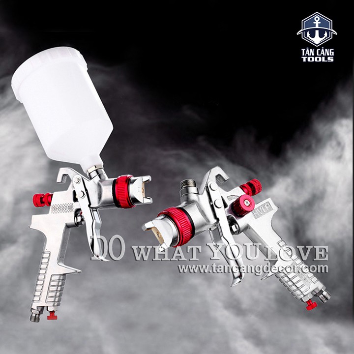 Súng Phun Sơn Gravity Feed HVLP E300 700 cc Bình Trên