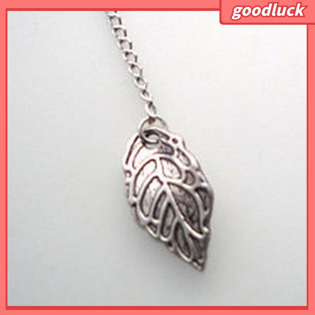 Khuyên tai dáng dài phối hình lá chất liệu kim loại cho nữ