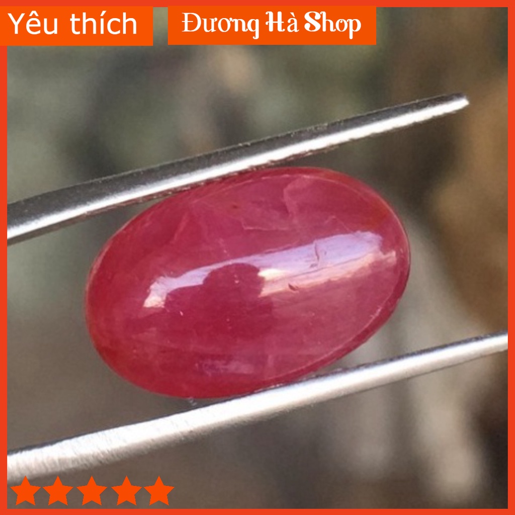 Viên Đá Ruby Tự Nhiên Yên Bái 11,61Carat Đỏ Đậm, Làm Mặt Nhẫn R5