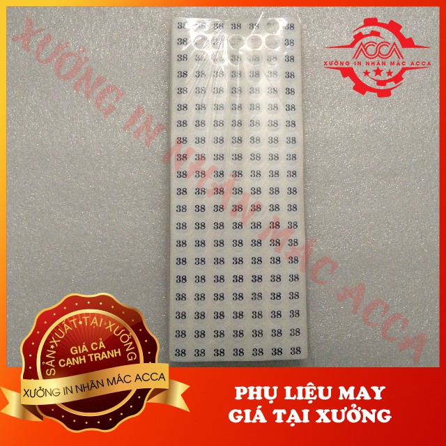 TEM DECAL SIZE SỐ QUẦN ÁO GIẦY DÉP  SỐ TỪ 1 ĐẾN 42 .DECAL SỐ TỪ XS ĐẾN 3XL