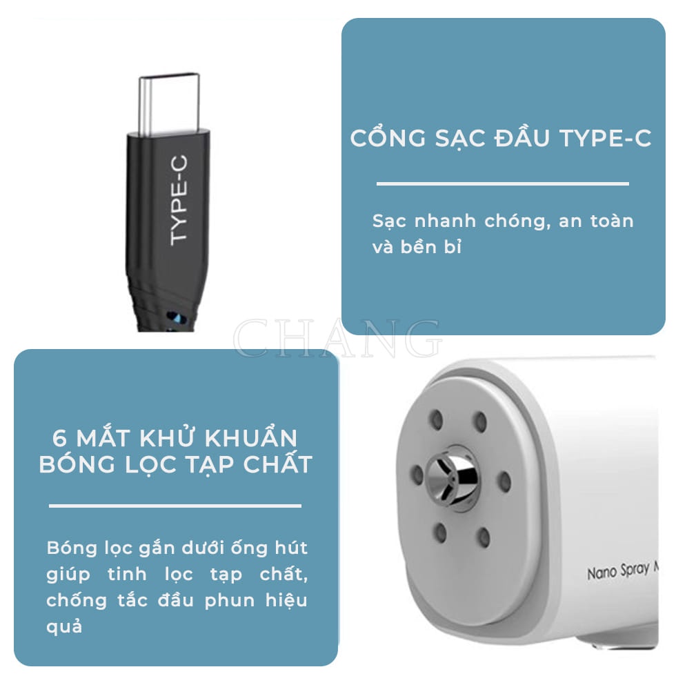 Máy Phun Xịt Khử khuẩn Sát Trùng Nano Cầm Tay K5 phun xa 1.5m Loại Mới