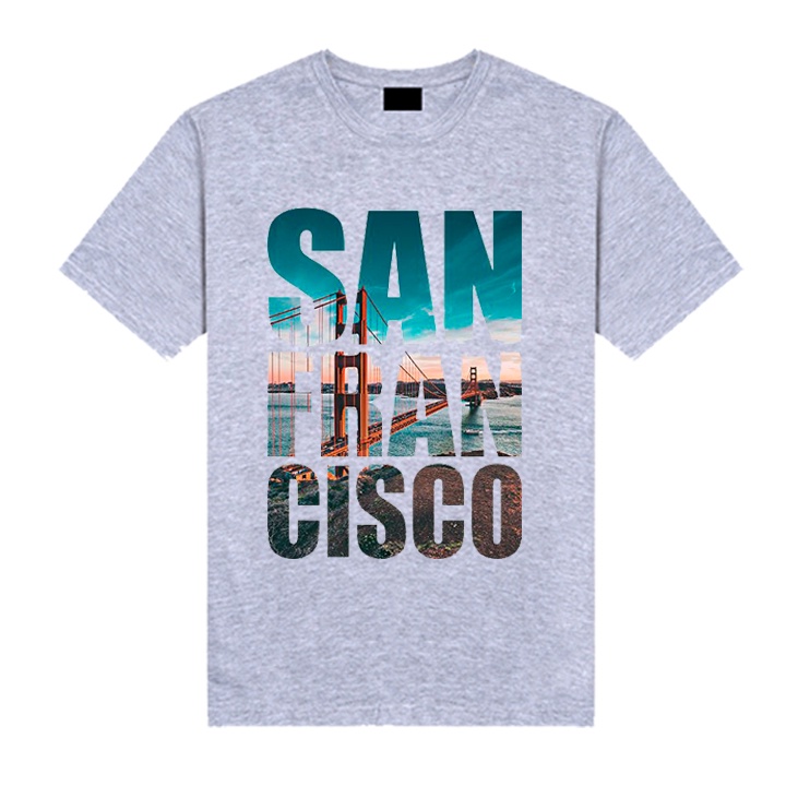 Áo Thun Nam Nữ Sanfrancisco Tay Ngắn Vải Thun Cotton Mềm Mịn