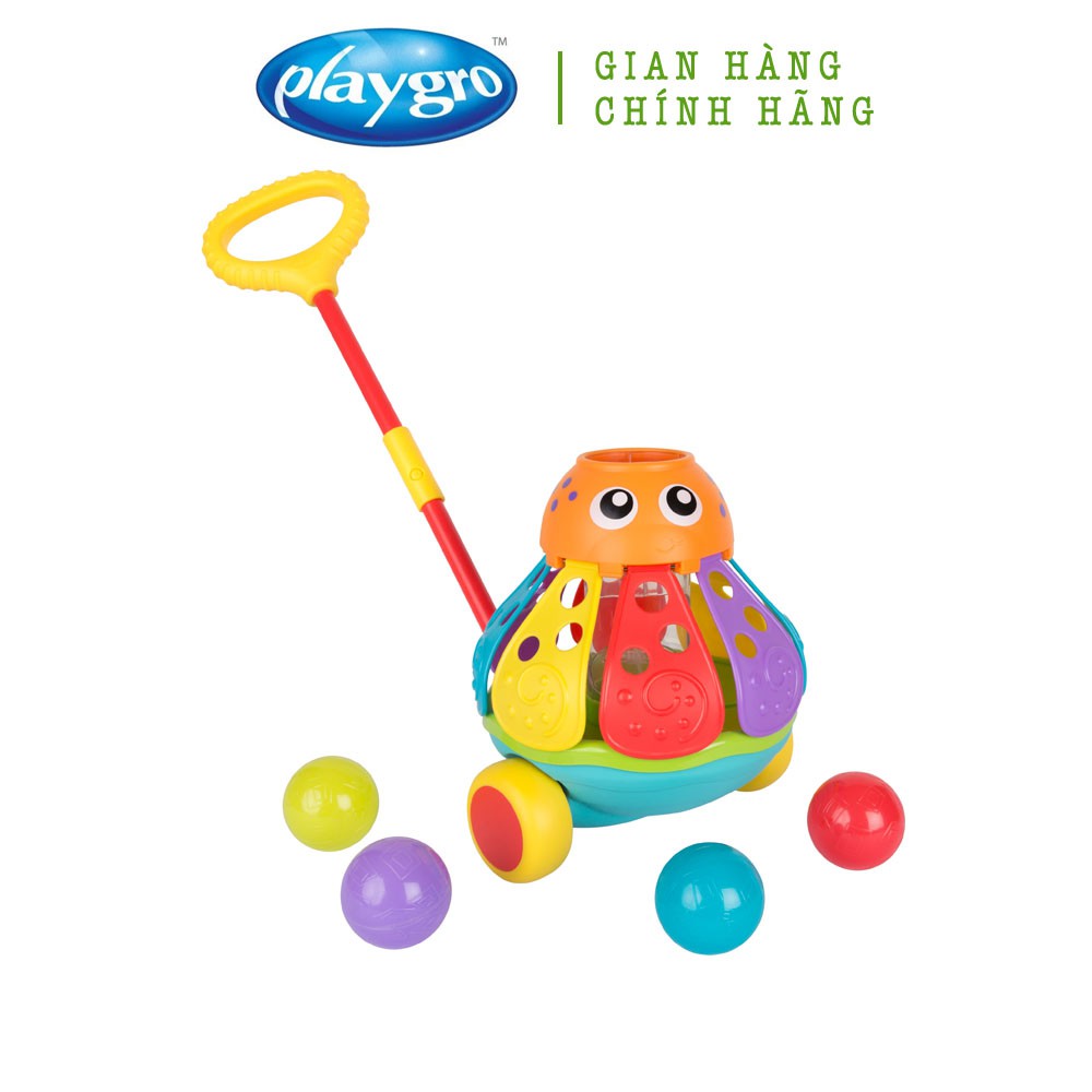 Đồ chơi xe đẩy bóng bạch tuộc Playgro Push Along Ball Popping Octopus, cho bé 12-36 tháng