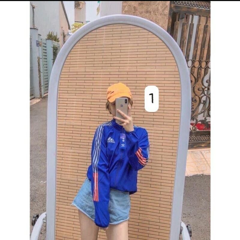 Áo khoác gió nam nữ 2 lớp 4 sọc