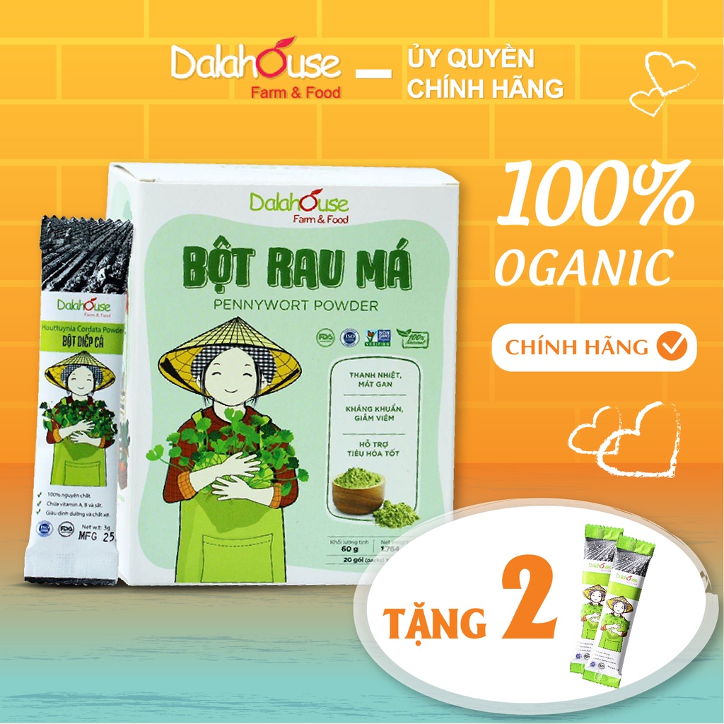Bột Rau Má Sấy Lạnh Nguyên Chất Dalahouse 100% Hữu Cơ