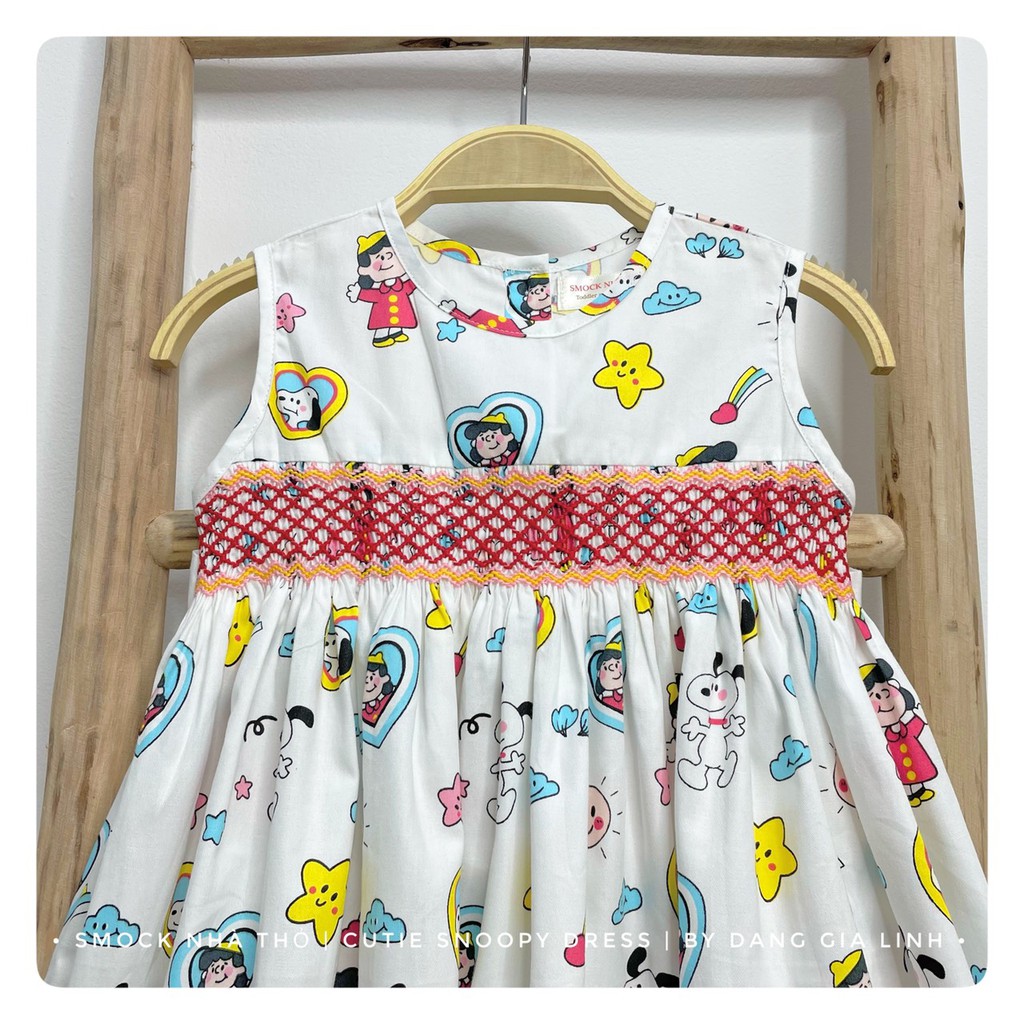 Váy đầm bé gái + Hình thật + hình mẫu mặc [ 💝 SIÊU CUTE ] đầm smock sát nách hoạ tiết hoạt hình