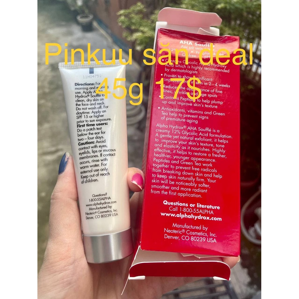 Tẩy da chết hóa học Alpha Hydrox AHA soufflé 12% Glycolic Aha 17$ | BigBuy360 - bigbuy360.vn