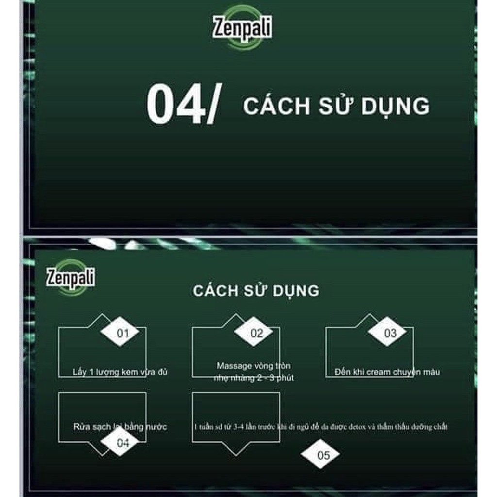 Chuối Ủ Trắng, Thải Chì Zenpali Chính Hãng - WHITENING DETOX CREAM