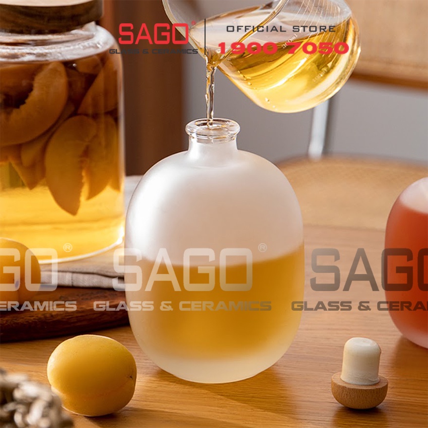 Bình Ngâm Rượu Thủy Tinh Bầu Nút Ấn 100ml , 250ml , 500ml | Tùy Chọn Dung tích