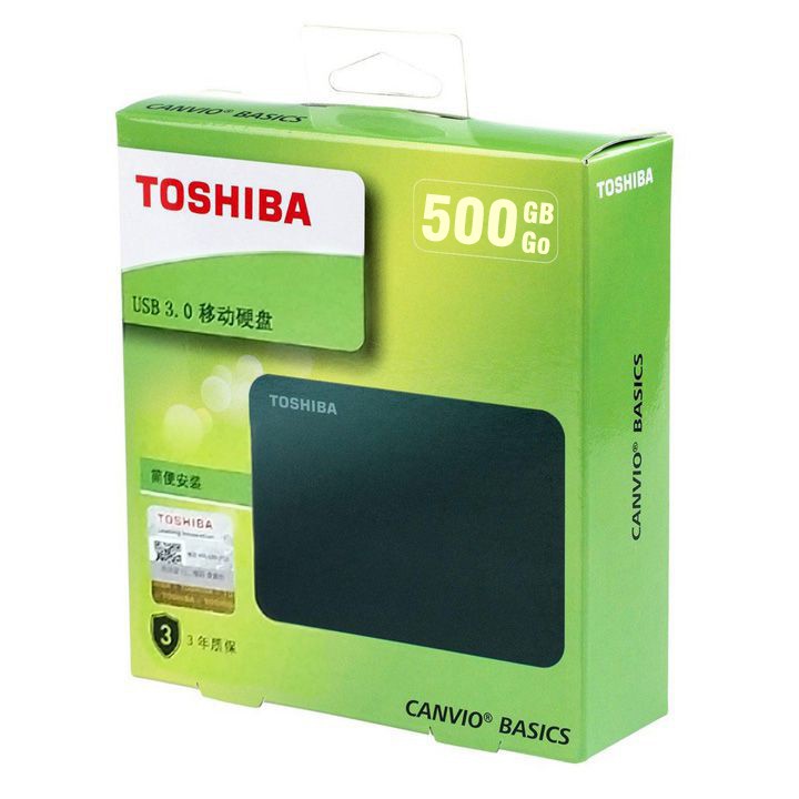 [Mã 229ELSALE hoàn 7% đơn 300K] Ổ CỨNG DI ĐỘNG TOSHIBA CANVIO BASICS 500GB USB 3.0